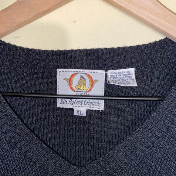 VNTG SIR ROBERTS ORIGINAL vneck sweater XL - Picture 3 of 6